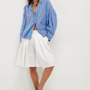 Free People City Everly Linen Trouser Shorts in BLACK!!!